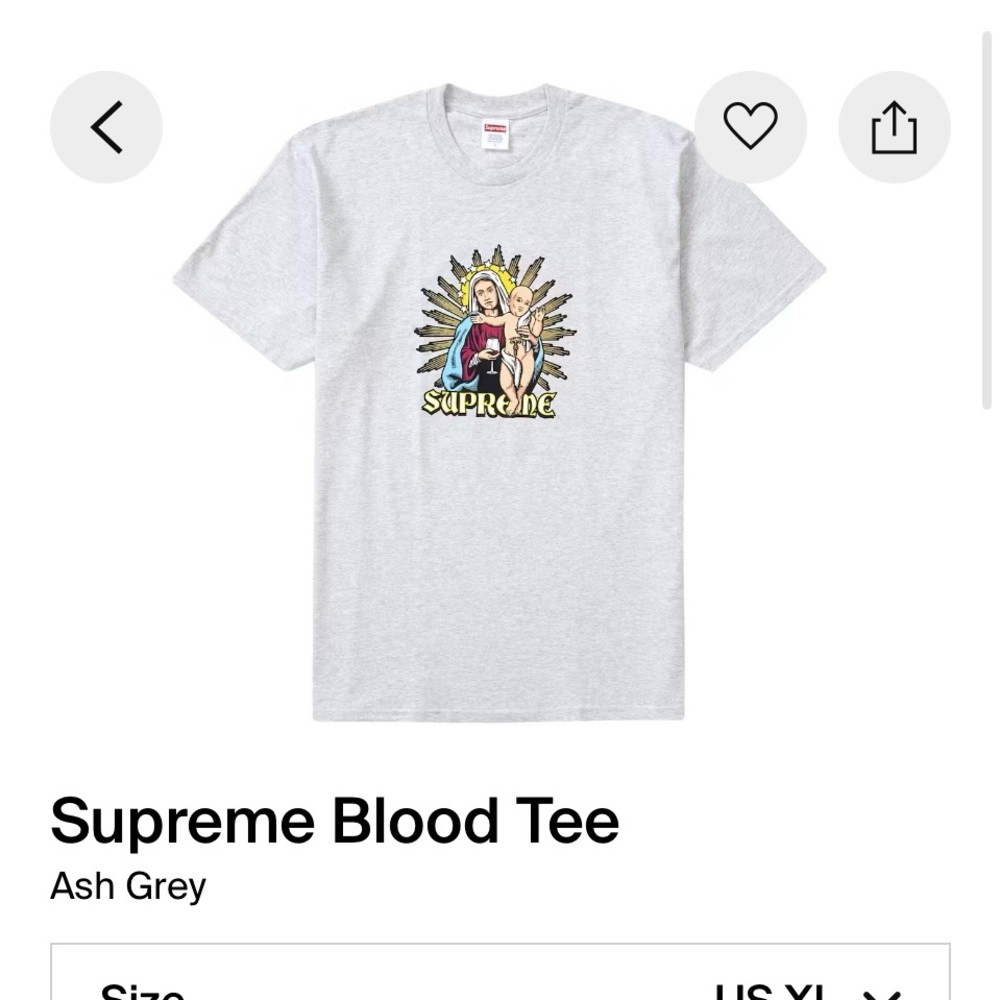 Supreme Ash Grey Graphic Tee